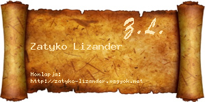 Zatyko Lizander névjegykártya